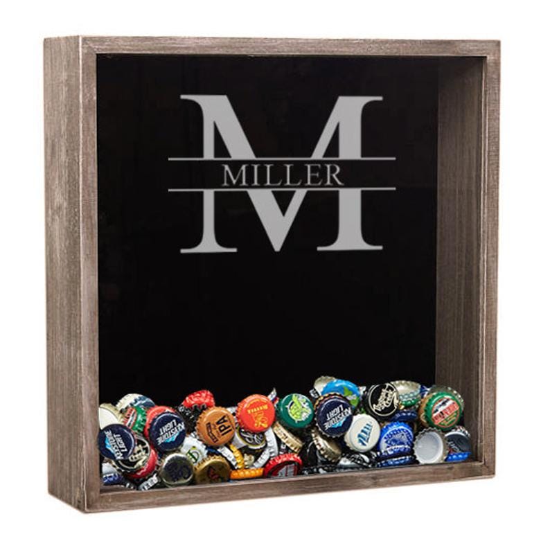 Engraved Memories Etc. Personalized Beer Cap Shadow Box