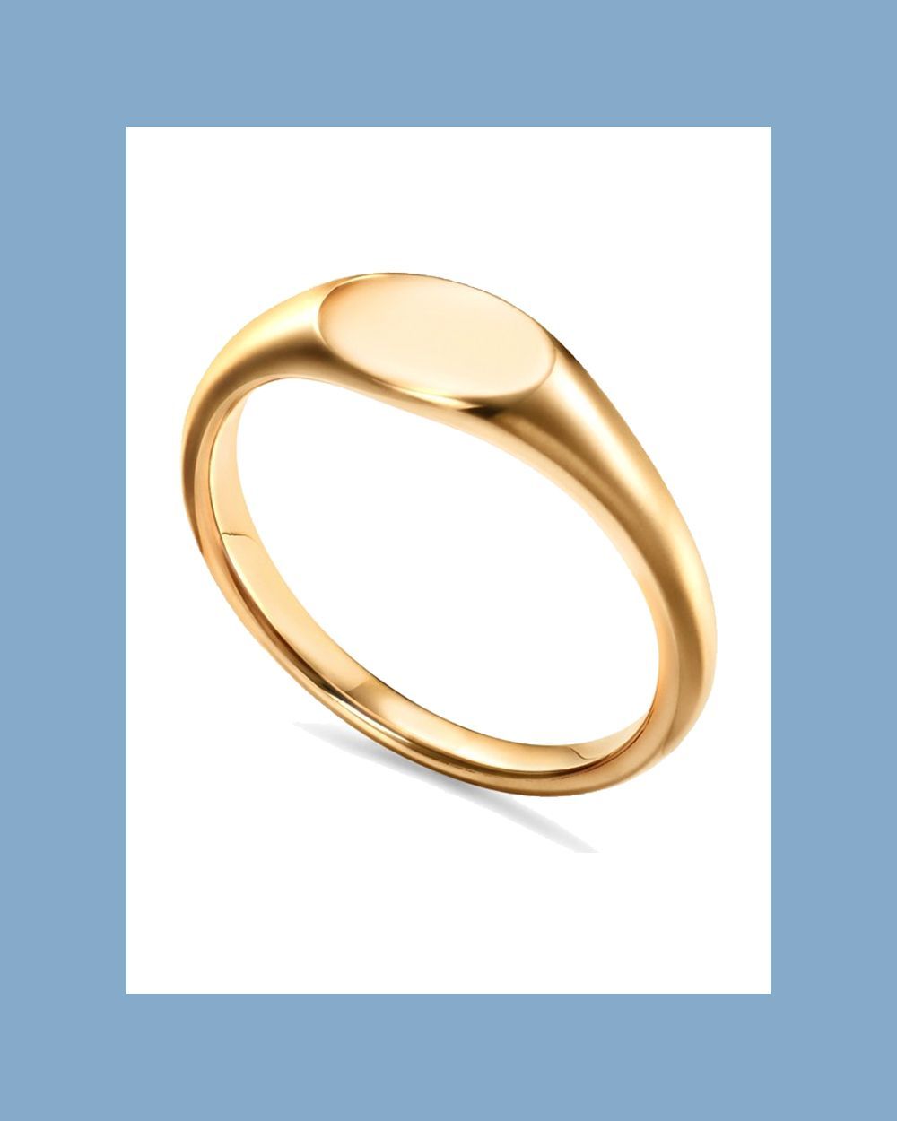 Micro Oval Signet Ring in 18k Gold
