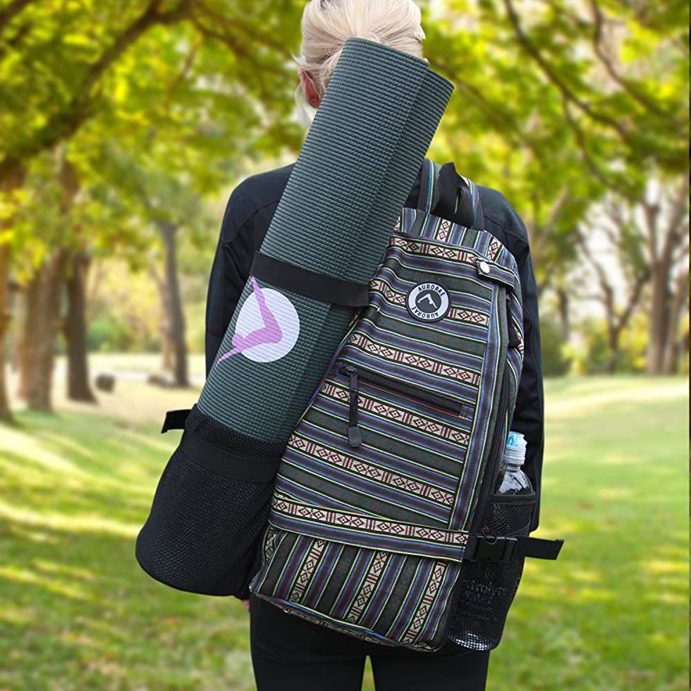 Yoga rucksack (full), Rucksack I decorated for my yoga-obse…