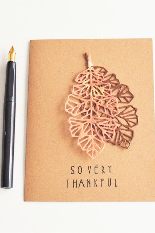 Oak Leaves Thanksgiving Card Set 
