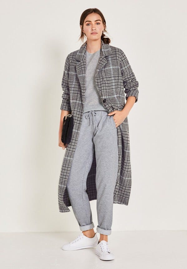 Double Faced Check Coat