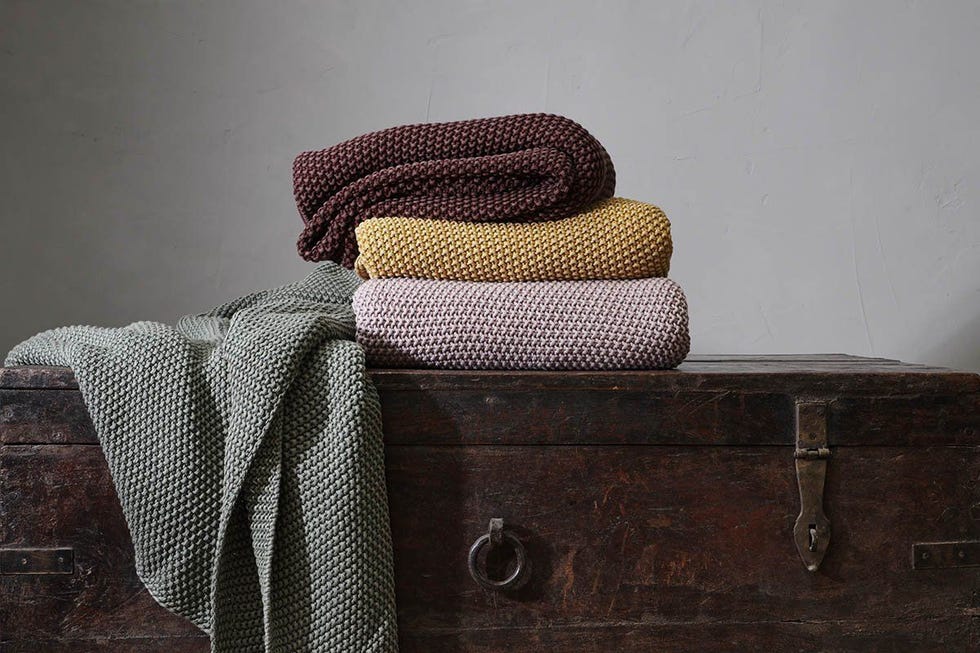 Moss Stitch Cotton Throw