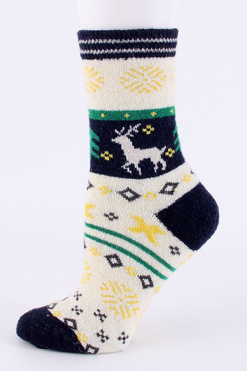 Thick Cold Knit Wool Crew Socks
