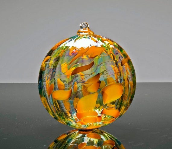 Autumn Leaves Glass Ornament