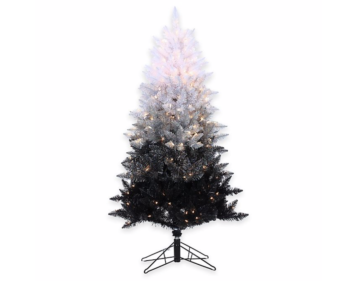 Black Ombre Spruce Pre-Lit Christmas Trees