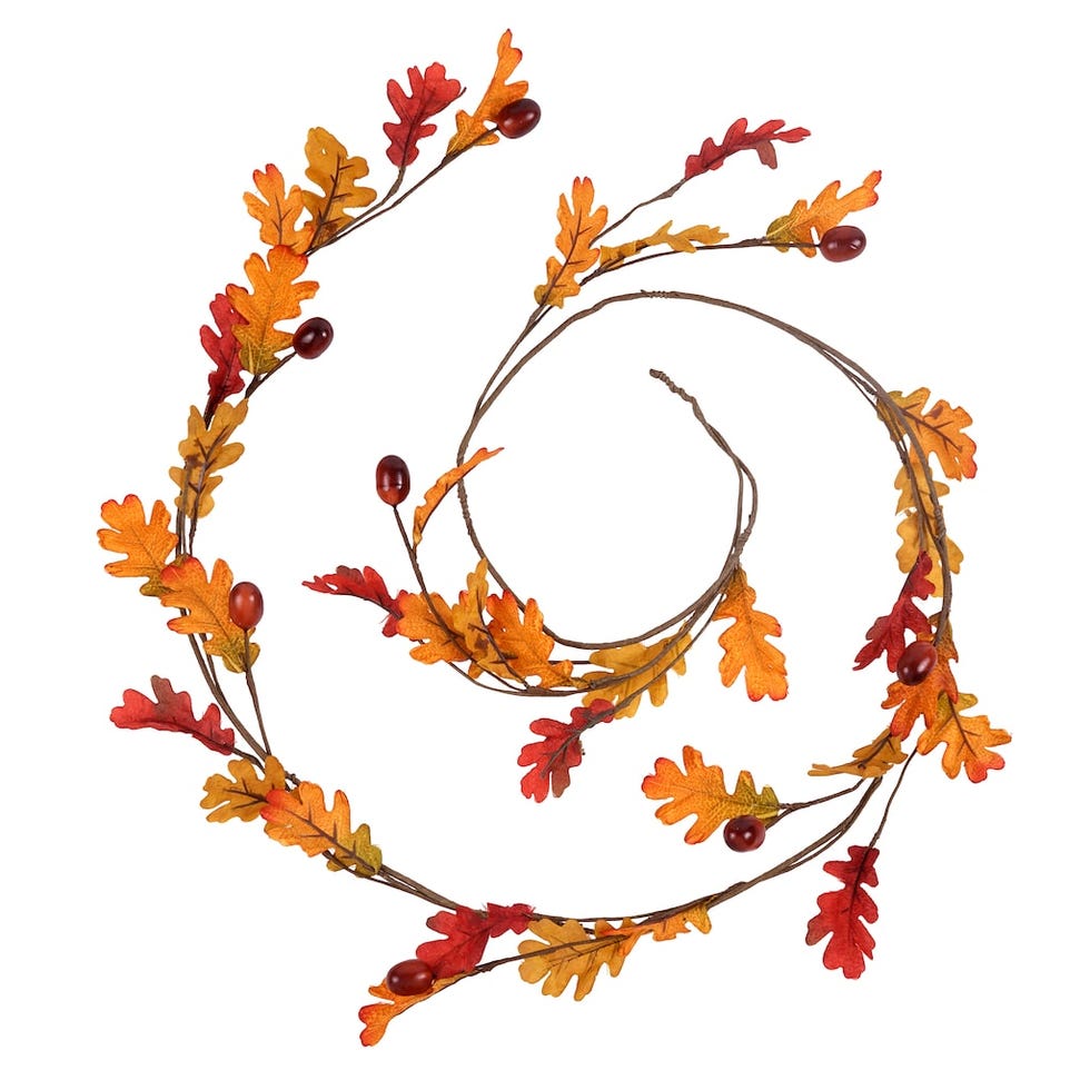 Oak Leaf Coiled Garland with Acorns