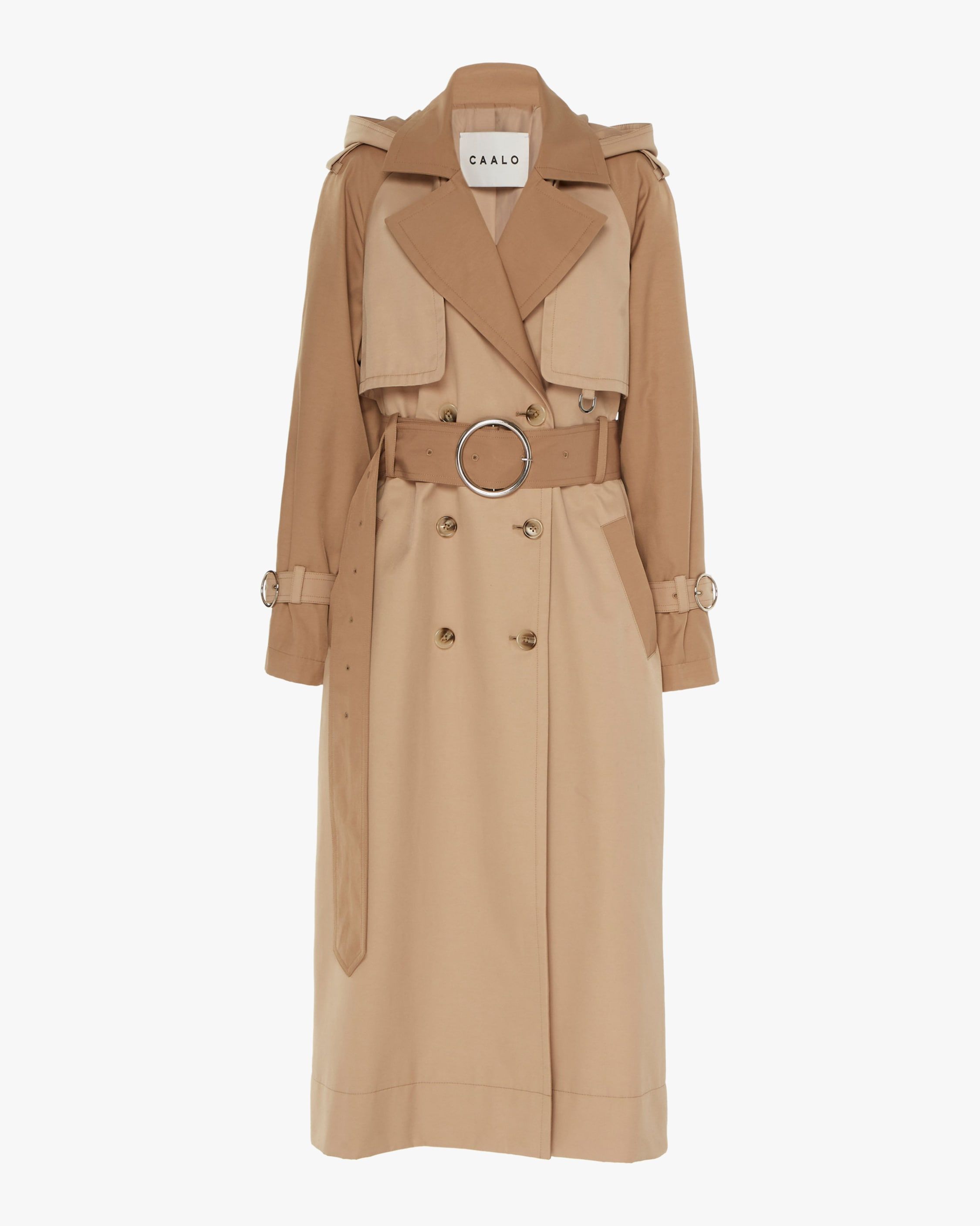 Camel Long Hooded Trench