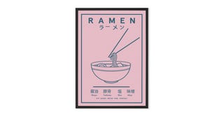 Ramen Food Poster by Violet Studio Framed Wall Art Print A1, Pink