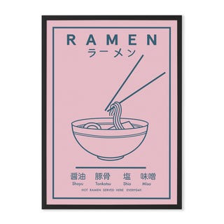 Ramen Food Poster by Violet Studio Framed Wall Art Print A1, Pink Ramen Food Poster by Violet Studio Framed Wall Art Print A1, Pink