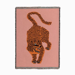 Tiger Pink Woven Throw, £139