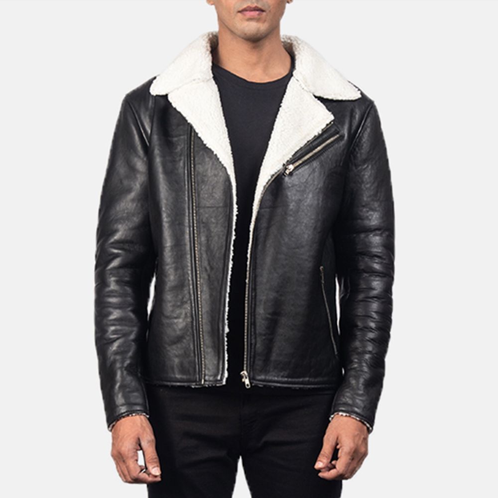 leather jacket with fur men