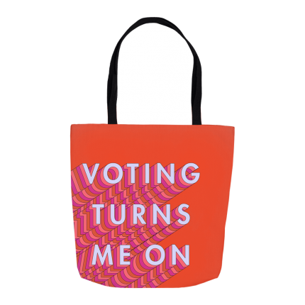 "Voting Turns Me On" Tote in Red