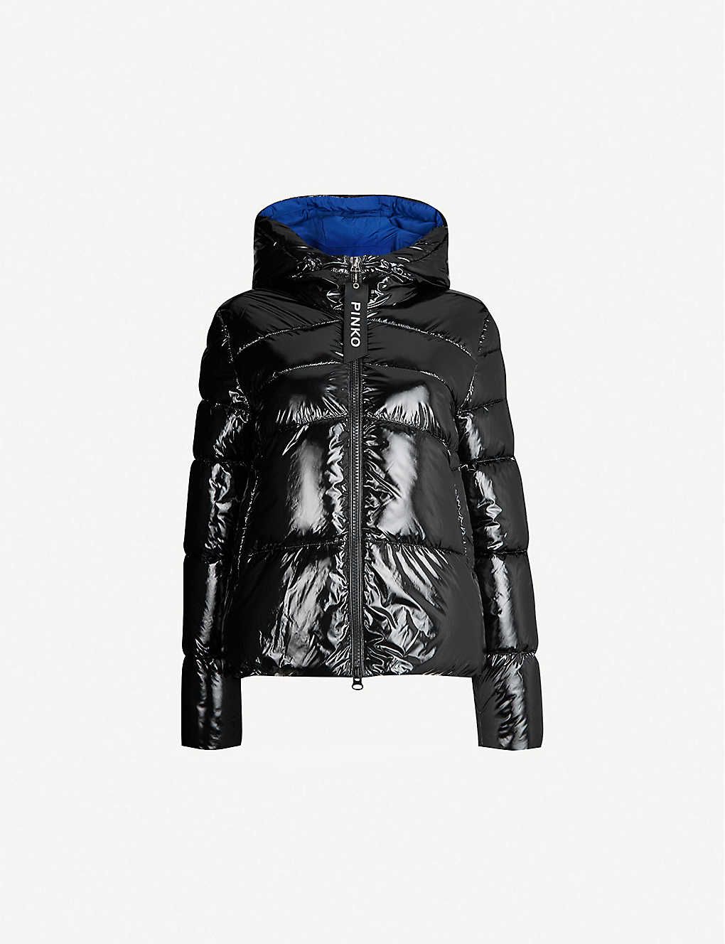 pinko coat puffer black