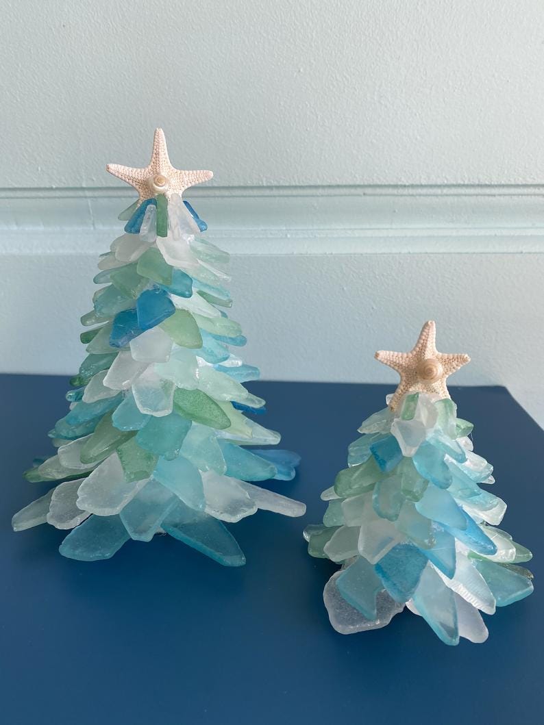 Small Sea Glass Christmas Tree