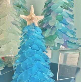 Vibrant Turquoise Sea Glass Tree