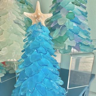 Vibrant Turquoise Sea Glass Tree