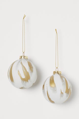 2-pack glass baubles