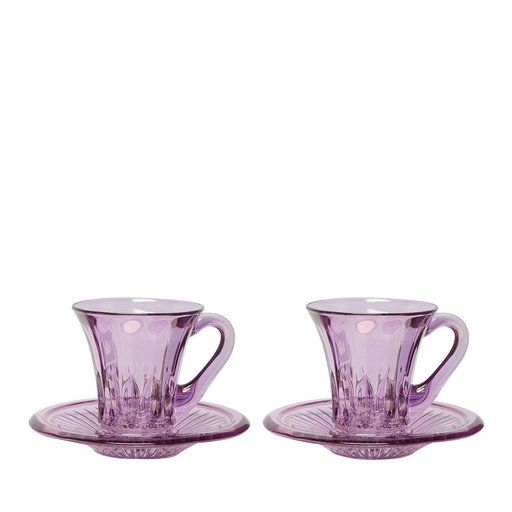 Wave Cup and Saucer Set  Purple Flowers – Urban Bedding & Home