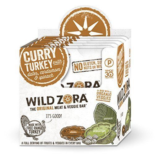 Wild Zora Curry Turkey Meat and Veggie Bars 