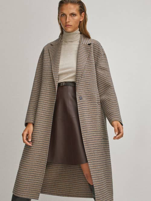 Handcrafted checked wool coat