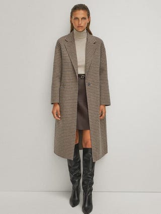 Handcrafted checked wool coat