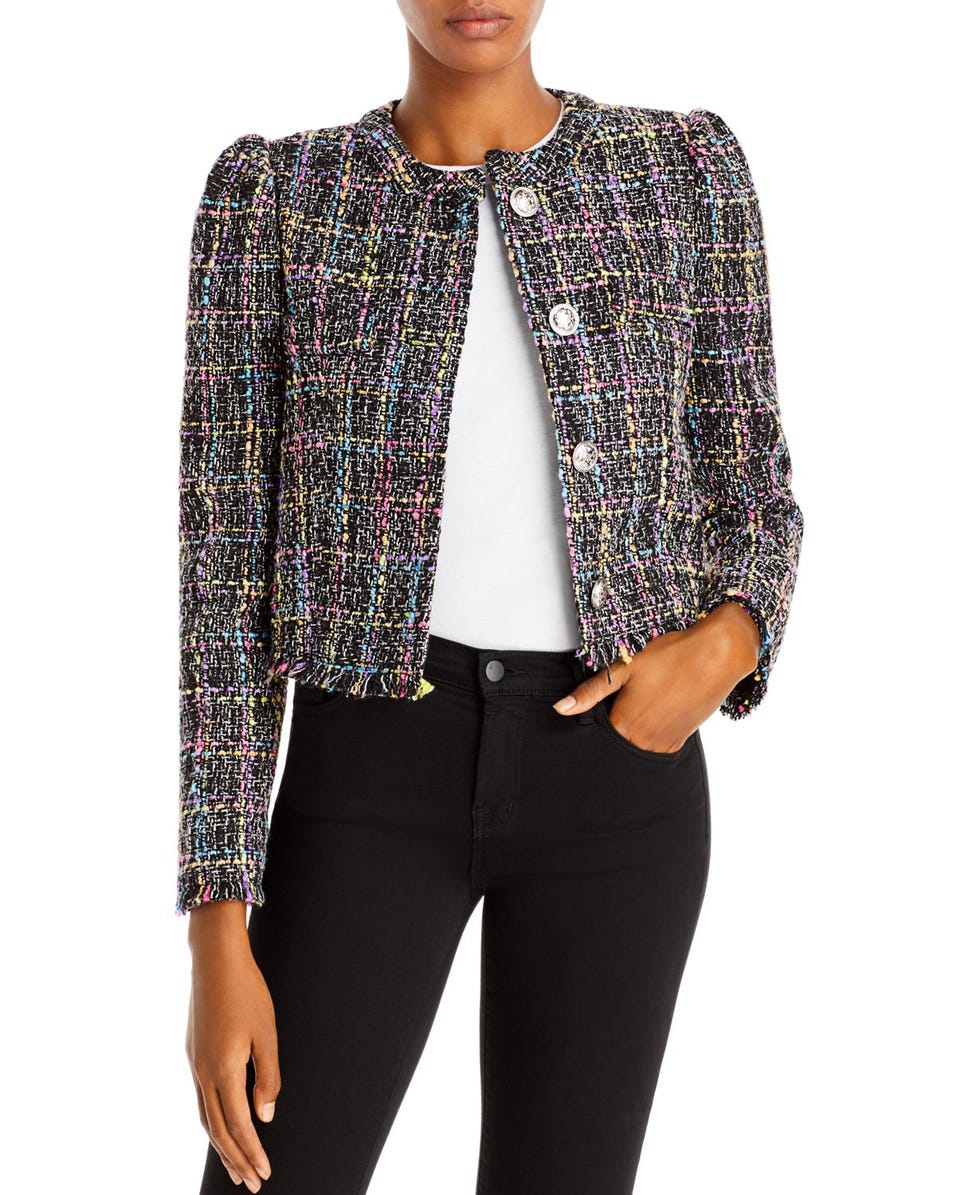 Puff Sleeve Tweed Jacket 