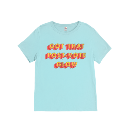 "Got That Post-Vote Glow" T-shirt in Aqua
