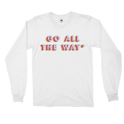 "Go All the Way*" Long-Sleeve Shirt in White