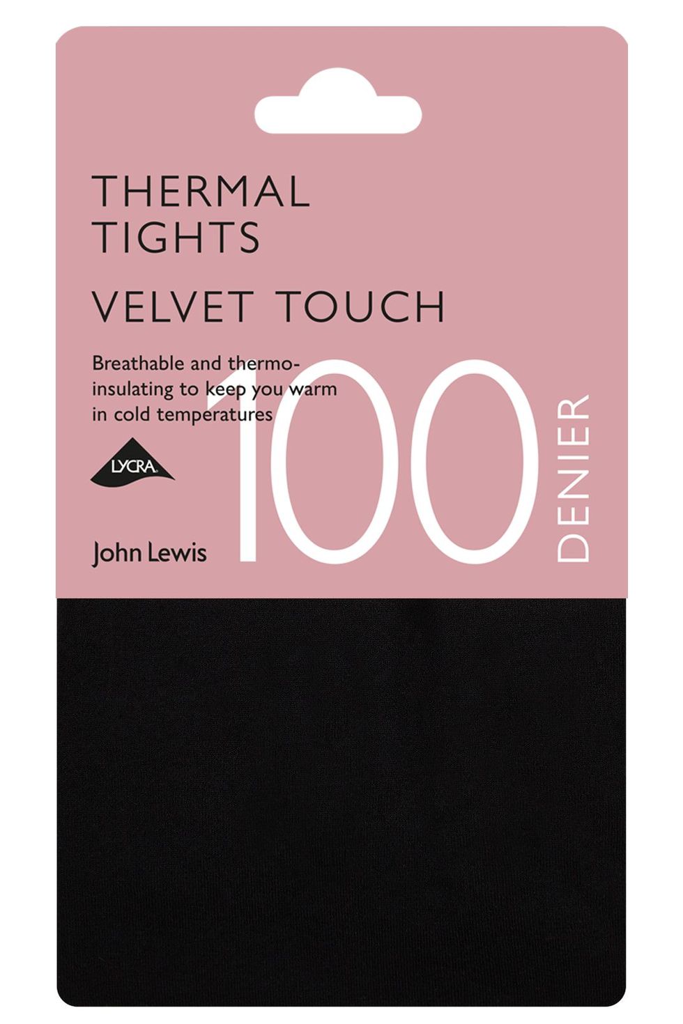 John Lewis Long Sleeve Heat Generating Thermal Top, Black