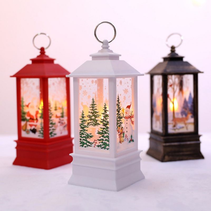 Touch Of Country Christmas Lantern w/ Lighted LED Candle Centerpiece