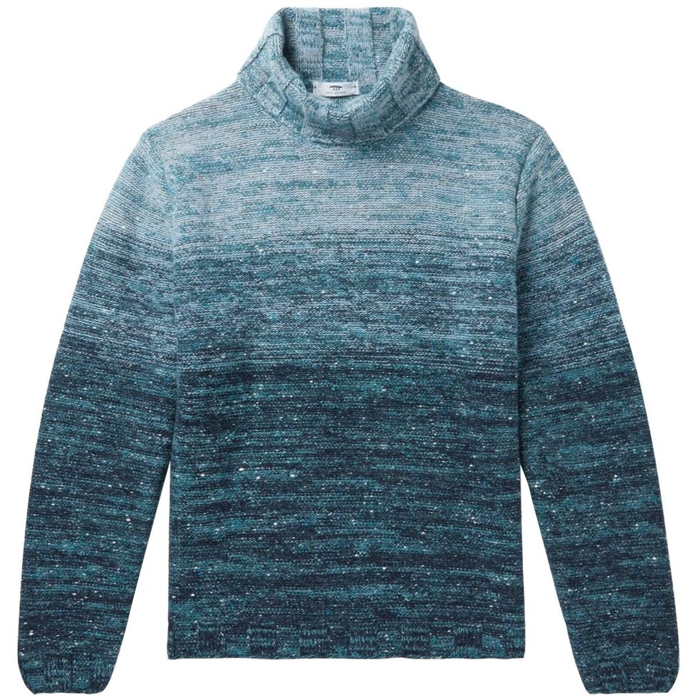Mélange Cashmere-Blend Rollneck Sweater