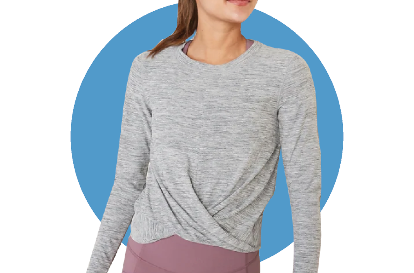 Relaxed Breathe ON Twist-Hem Cropped Top for Women