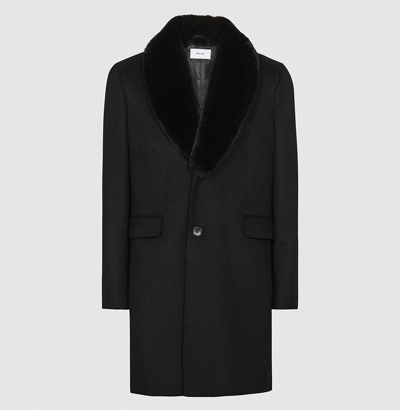 Richly Shop Thicken Wool Coat Men Turn Collar Overcoat Single Button Woolens Jacket