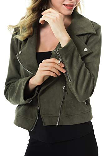 Woman suede jacket mod. Polo shirt in genuine green suede leather 100% made  in Italy