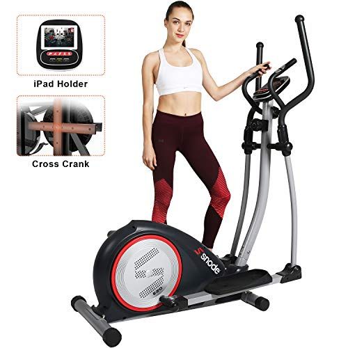 Elliptical Trainer Exercise Machine Heavy Duty Cross Crank Driven and Programmable Monitor for Home Fitness Cardio Training Workout