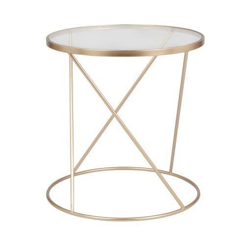 Cheap bedside tables: Gold Metal and Glass Side Table