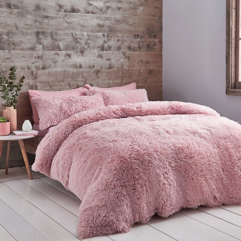 Cuddly Pink Duvet Cover Set