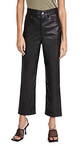Faux Leather Rib Cage Straight Pants