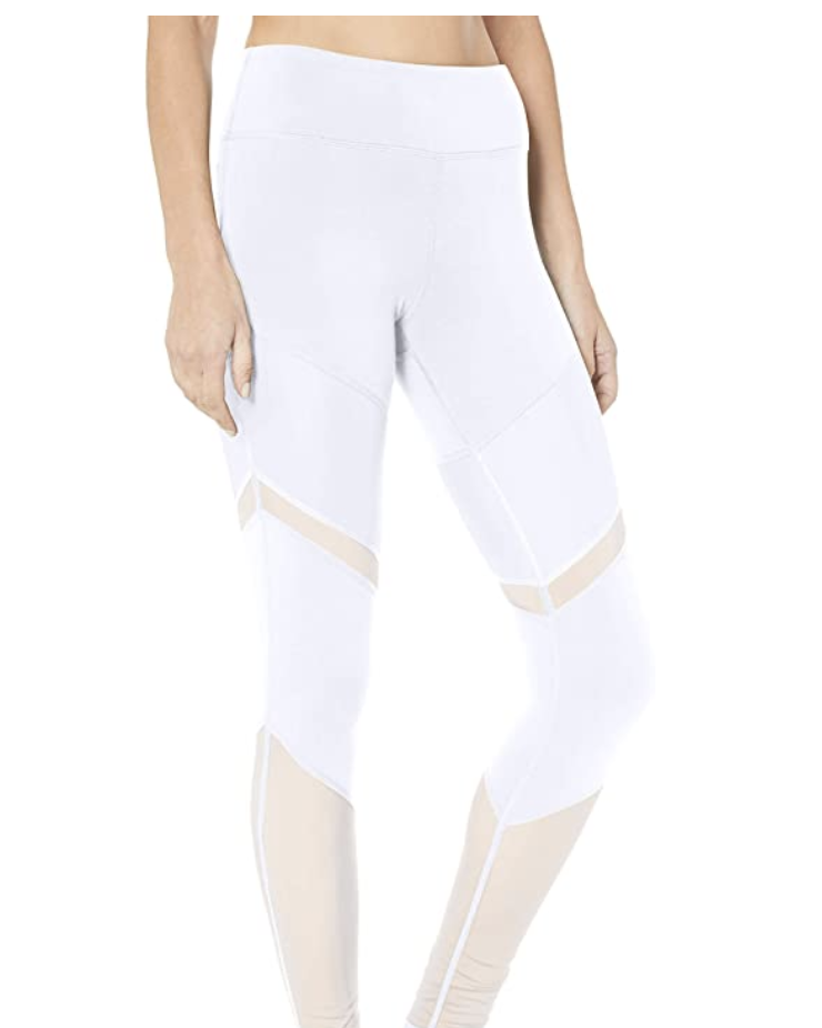 Alo Yoga Women's White Moto Mesh Leggings Size Small 27 Inseam