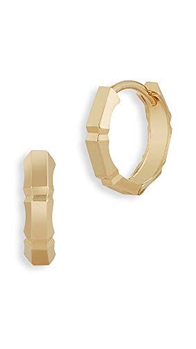 14k Faceted Huggie Earrings