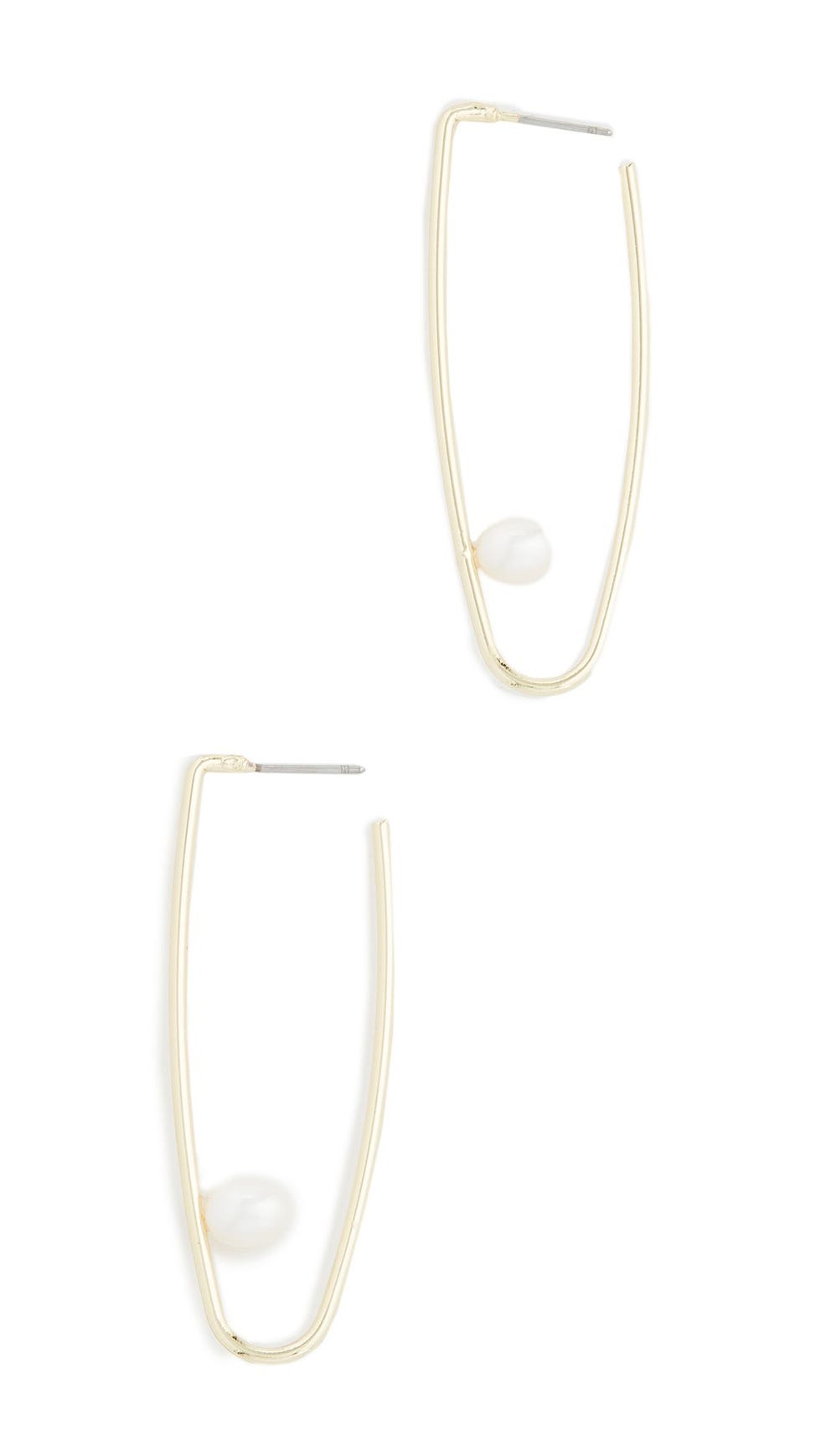 Cultured Pearl Drop Hoop Earrings