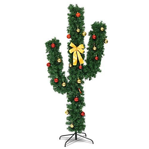 BestComfort 5ft/6ft/7ft Pre-lit Artificial Cactus Christmas Tree
