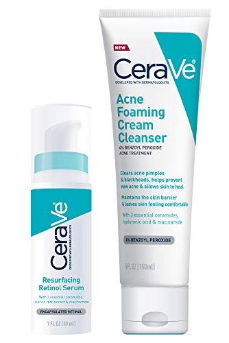 CeraVe Acne Treatment Face Wash and Retinol Serum Bundle