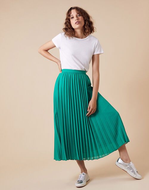 Kristen pleated skirt - highland green sale