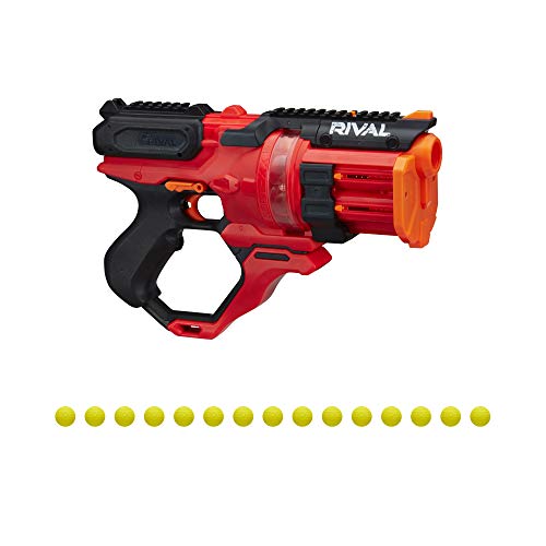 Nerf Rival Roundhouse XX-1500 Red Blaster -- Clear Rotating Chamber Loads Rounds into Barrel -- 5 Integrated Magazines, 15 Nerf Rival Rounds