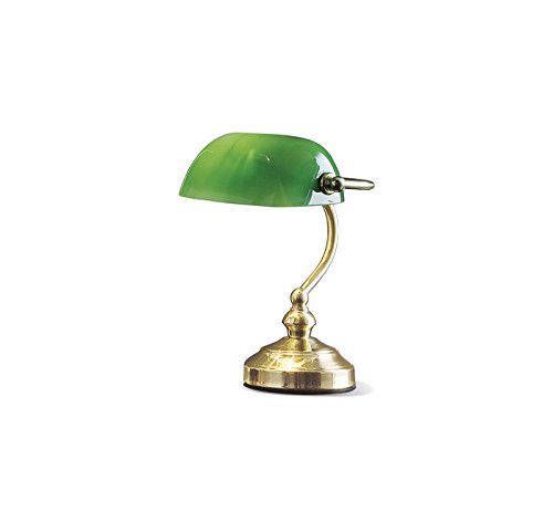 Lampada da Tavolo in stile inglese con vetro verde 