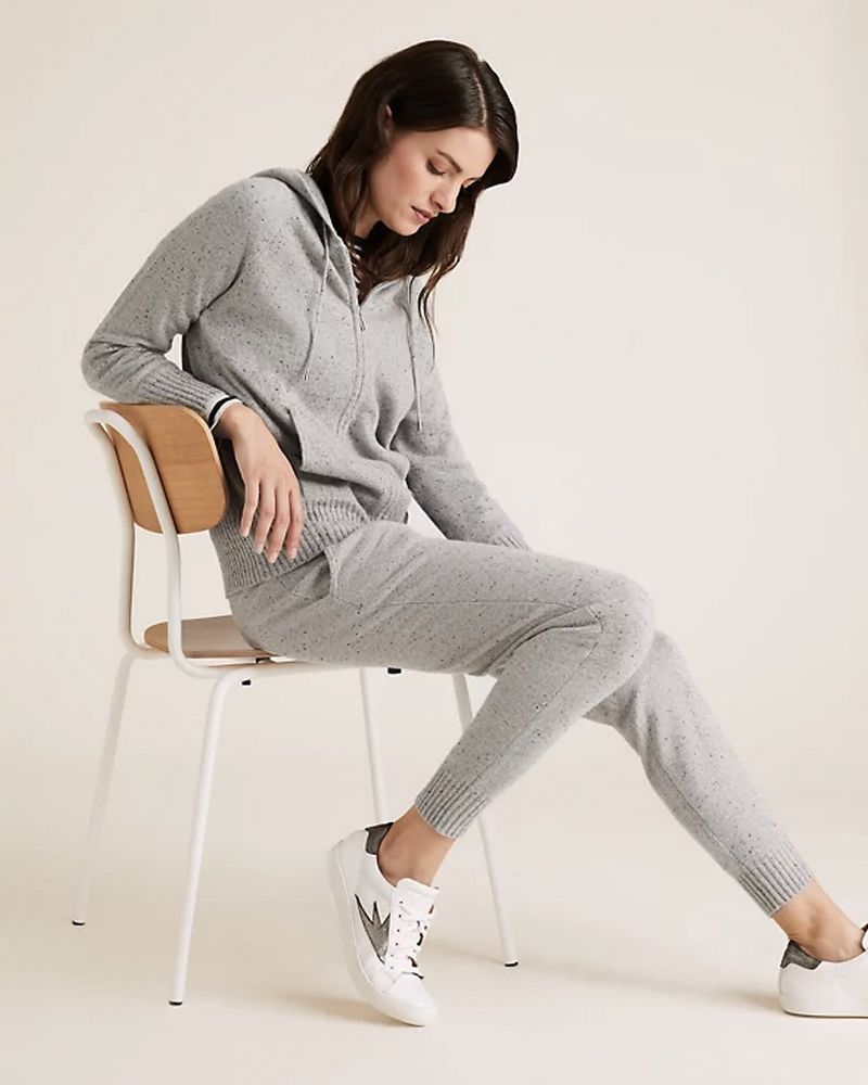 Autograph Pure Cashmere Textured Relaxed Hoodie - Best loungewear 
