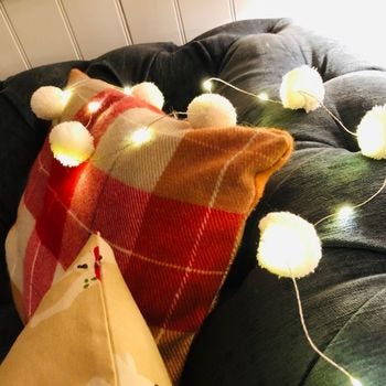 White Pom Pom Fairy Lights Garland, £17.50