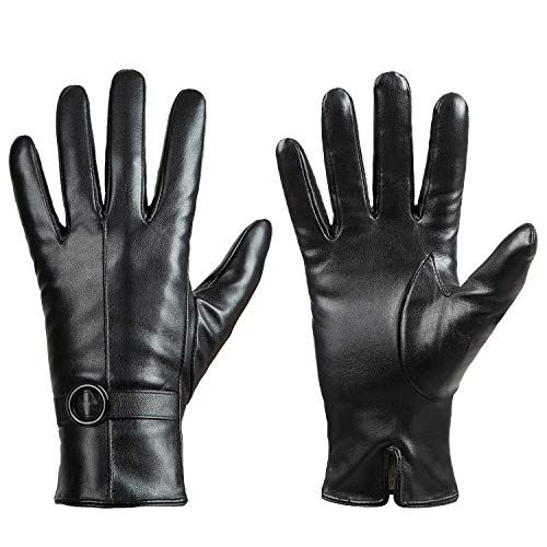 Dsane Faux Leather Touchscreen Gloves