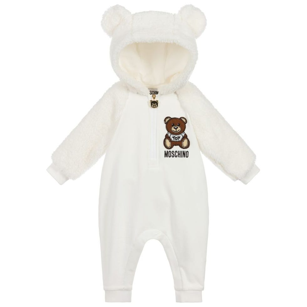 Ivory Teddy Logo Pramsuit